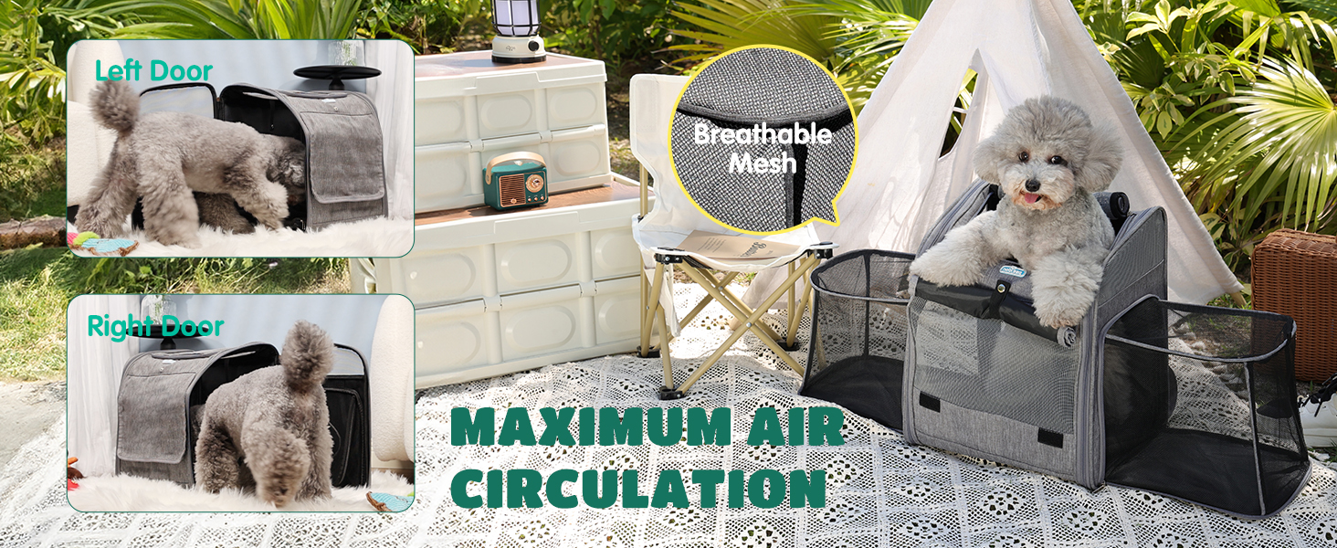 Розширюваний рюкзак для собак та котів Nobleza з сіткою, зручний та складаний, з внутрішньою безпечною лінійкою та килимком, сірий