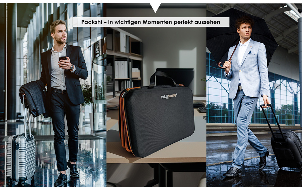 Чохол для сорочок Packshi Doppelt – кейс для подорожей, захист від зминання, подарунок для чоловіків, чорний