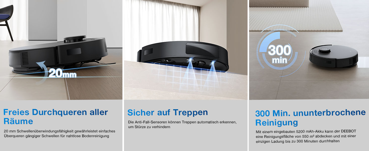 Робот-пилосос ECOVACS DEEBOT N20 Pro Plus: потужність 8000Pa, функція миття, бездротова станція PureCyclone, захист від заплутування волосся, до 300 хвилин роботи, білий/чорний