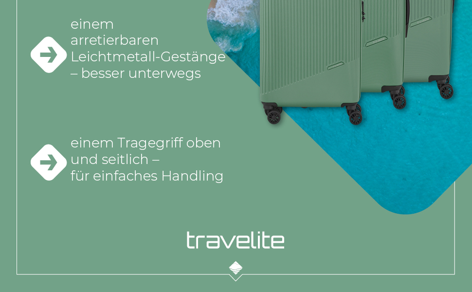 Чохол-валіза Travelite Bali, середній, 65 літрів, зелений, з TSA замком