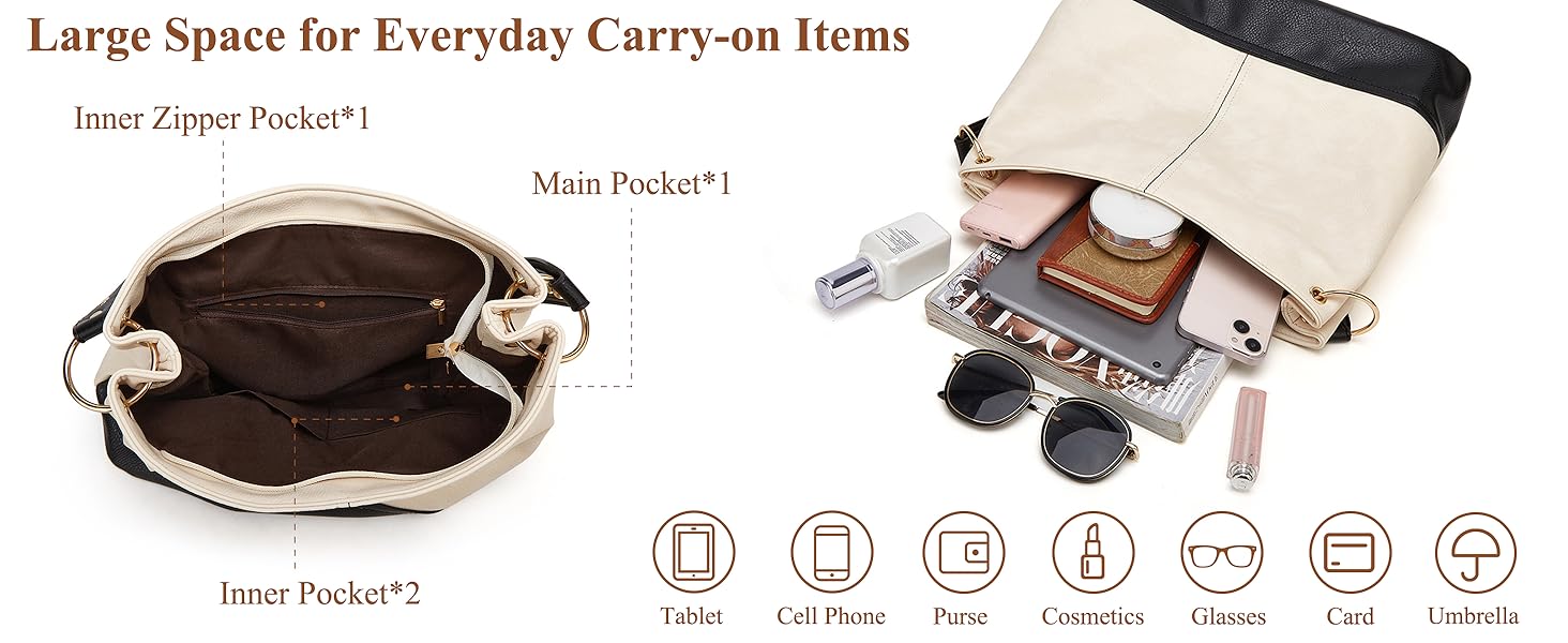 Сумка жіноча Shopper Grande елегантна бежева з PU-шкіри через плече та на блискавці, з кишенею