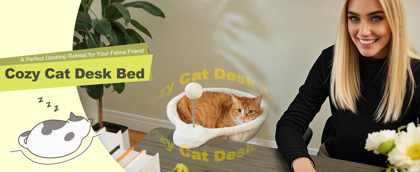 Кішечка PAWZ Road: зручне ліжко-гамак для котів з інтерактивним м'ячиком, 360° обертання, стійка, до 22.5 кг (Бежевий, Кругле)