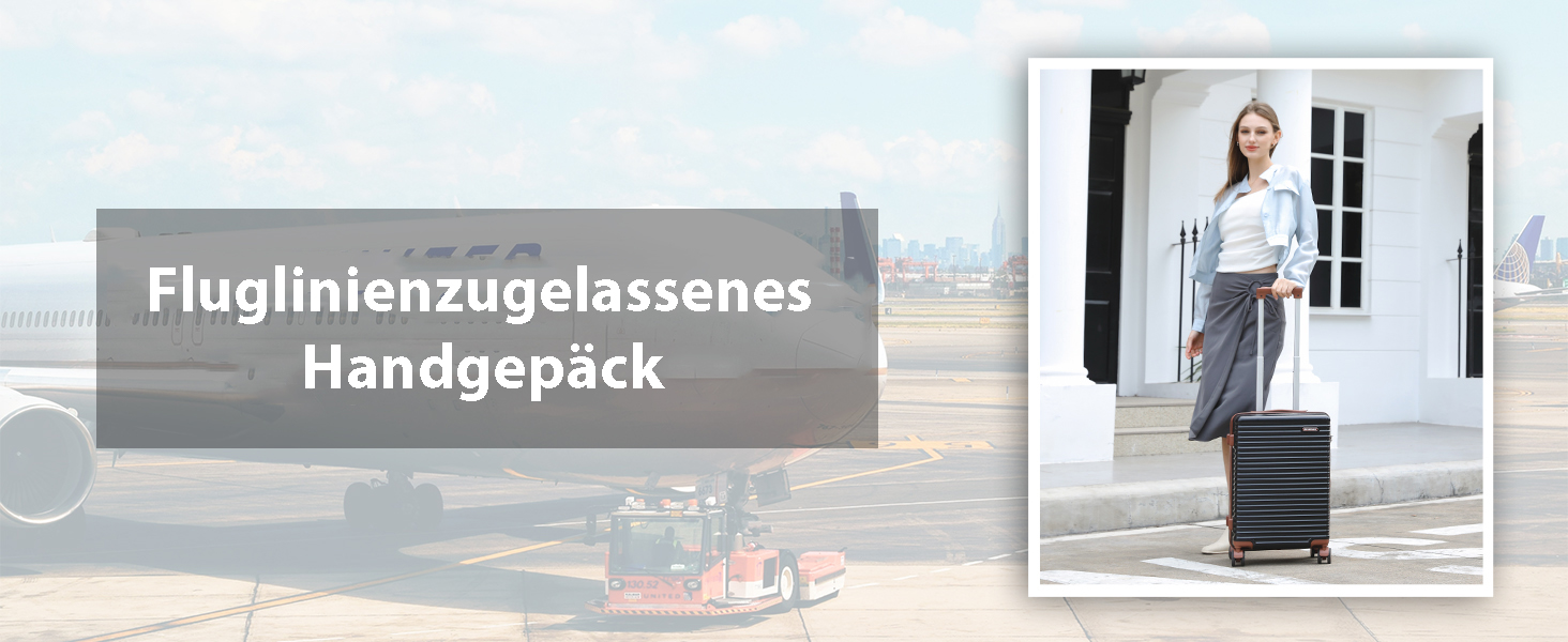 Жорсткий валіза ручної огляду з 4 колесами-спіннерами, TSA-замок, легкий, для подорожей