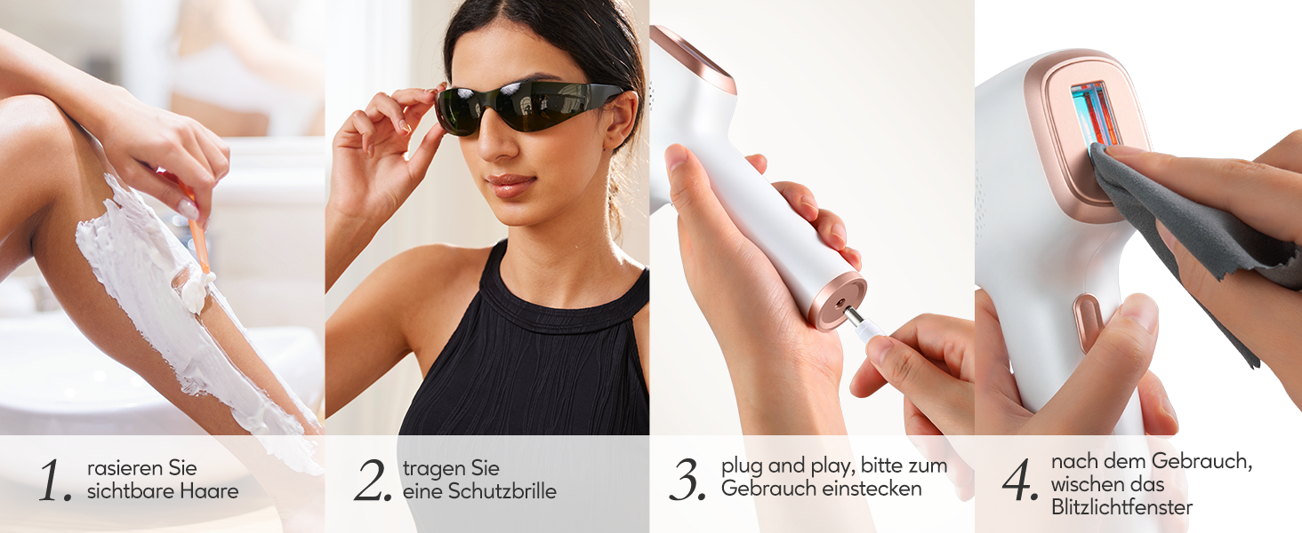 Прилад для епіляції IPL з охолодженням, 999 999 імпульсів, безболісна епіляція, 9 рівнів інтенсивності, для обличчя, бікіні, тіла, білий