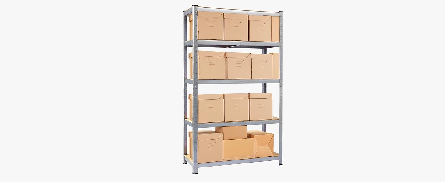 OfficeMarshal Heavy-Duty Shelving Unit - Black (150 x 75 x 30 cm)