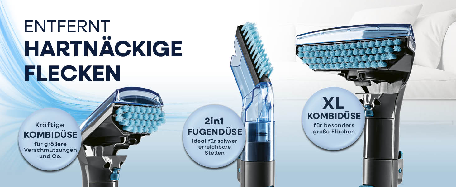 CLEANmaxx Професійний мийний пилосос для килимів та м'яких меблів Pro Power 600W | 3-в-1: миття, чистка килимів та м'яких меблів, видалення локальних забруднень | Для килимів, авто, диванів, м'яких меблів. Колір: блакитний