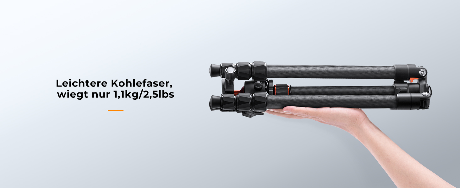 Штатив K&F Concept 200CM (78 дюймів) для камери: трипод з кульковою головкою 360°, моноподом, 1/4'' гніздом, для DSLR, з карбону (162CM+8KG)