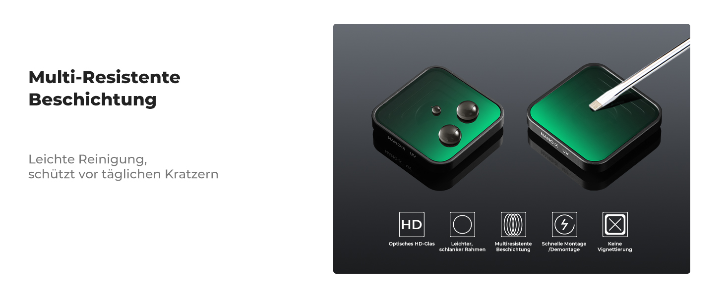 Набір фільтрів ND K&F Concept для GoPro Hero 13 Black (4 шт.): ND4, ND8, ND16, ND32. Захист від UV-променів, HD Optical Glass