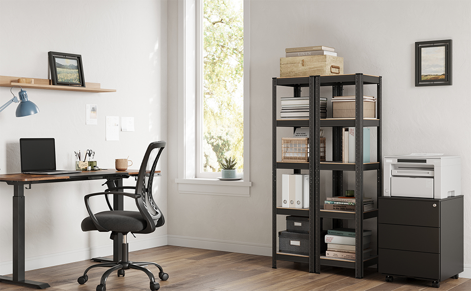 Стелаж SONGMICS GLR037B0: 5 полиць, 37x37x150 см, 400 кг/полиця, для кухні/вітальні, vintage коричневий-чорний