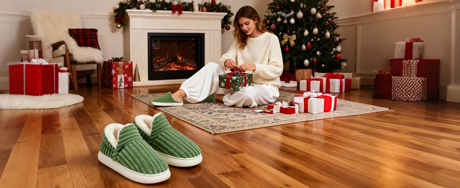 Тапочки домашні Donpapa для жінок та чоловіків, зимові, теплі, з плюшем та кордурою, закриті, з пам'яттю, антиковзаючі, для дому та вулиці, 38/39 EU, хакі