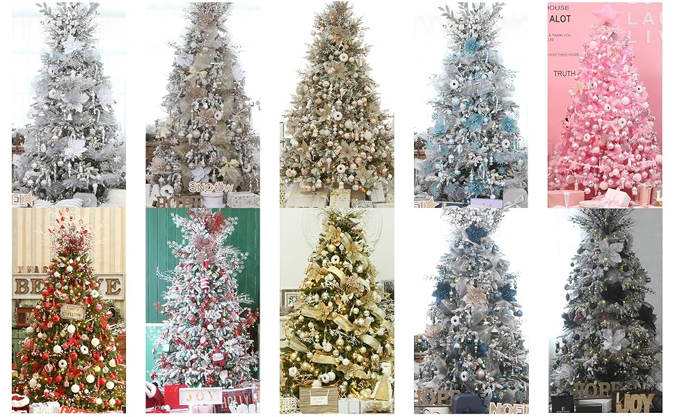 Набір прикрас для ялинки Sea Team 77 шт. - міцні кулі, рожеві ялинкові орнаменти з подарунковою упаковкою