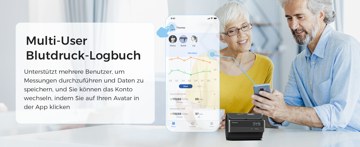 Тонометр CheckMe BP2 Connect на плечі з ЕКГ та AI-аналізом, середнє значення з 3 вимірювань, Bluetooth & WiFi, вимірювання пульсу, APP безлімітна база даних (Android&iOS)
