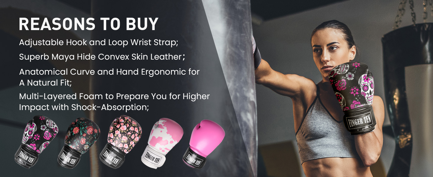 Боксерські рукавички для жінок, бокс, кікбоксинг, 8-16 oz, чорні. Ідеальні для тренувань, спарингу, MMA та роботи з мішком.
