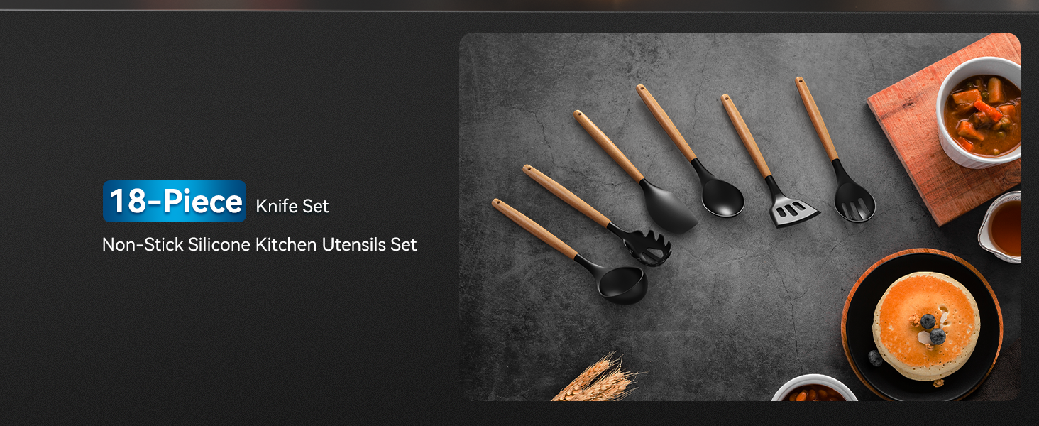 ACOQOOS 14-Piece Knife Block Set with Sharpener - Black Kitchen Knife Set