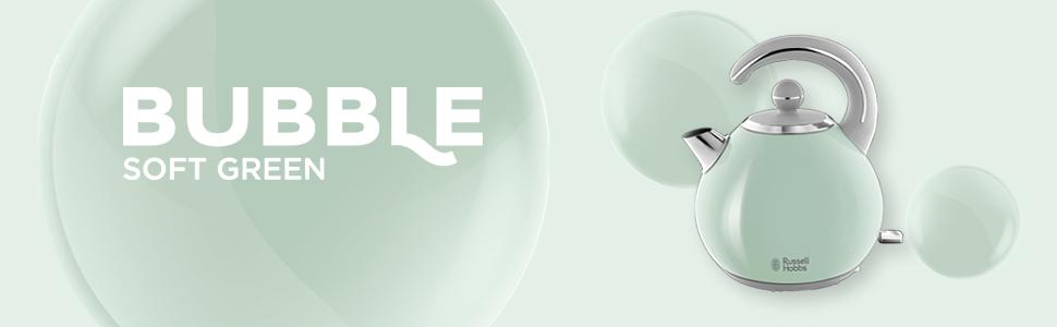 Електричний чайник Russell Hobbs Hanley Retro Jasmine, 2400W, 1.5л, кремово-білий, нержавіюча сталь, ретро-дизайн