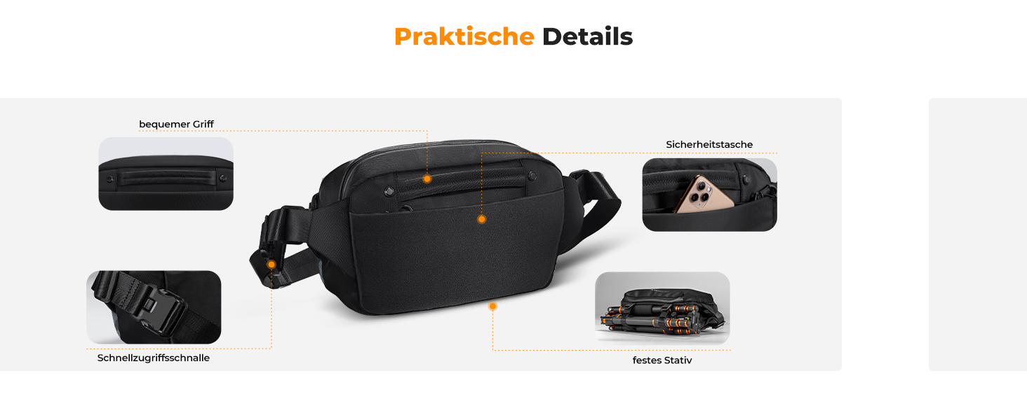 Рюкзак для камери K&F Concept, сумка через плече, фотосумка, чорний (M)