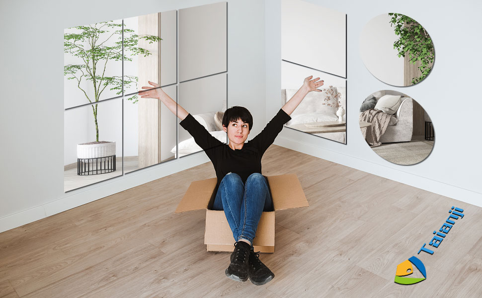 Дзеркальні плитки самоклеючі 40x30 см (2 шт.) - акрилові, для декору стін