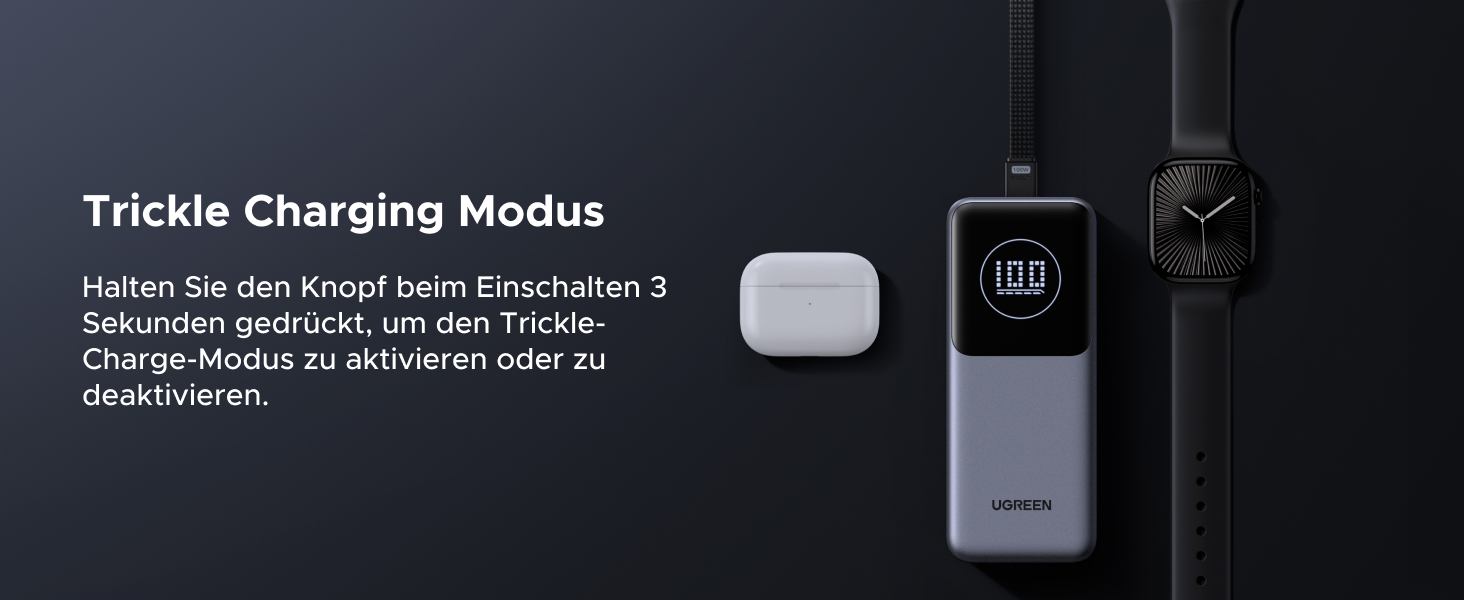 Powerbank UGREEN Nexode 20000mAh 130W з PD 3.0, USB-C та USB-A, сумісний з iPhone, Galaxy, MacBook