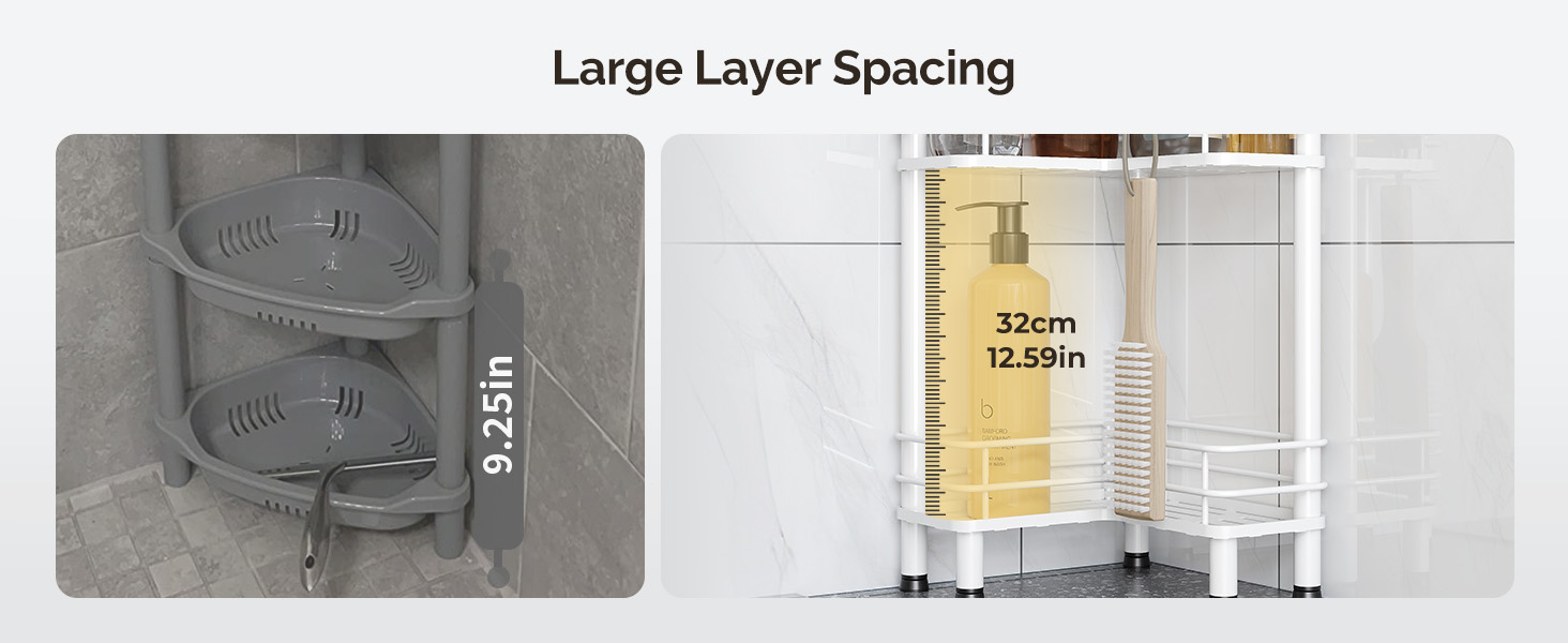 Набір з 3 кутових поличок для душу Orimade, нержавіюча сталь, без свердління, для ванної кімнати