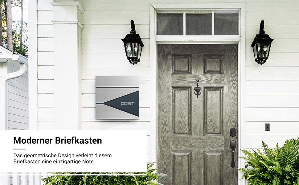 Поштовий ящик SONGMICS XXL, вуличний, з замком та відділенням для преси, антрацитово-сірий + сріблястий, GMB051G02