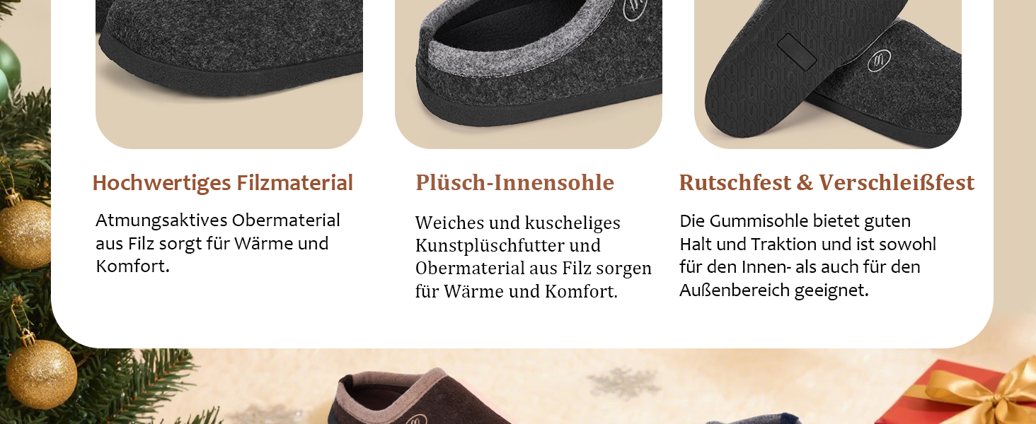 Тапочки халатні Ruyi для дому та вулиці, зимові, з підтримкою склепіння стопи, антиковзаюча підошва, сірі, 43 EU