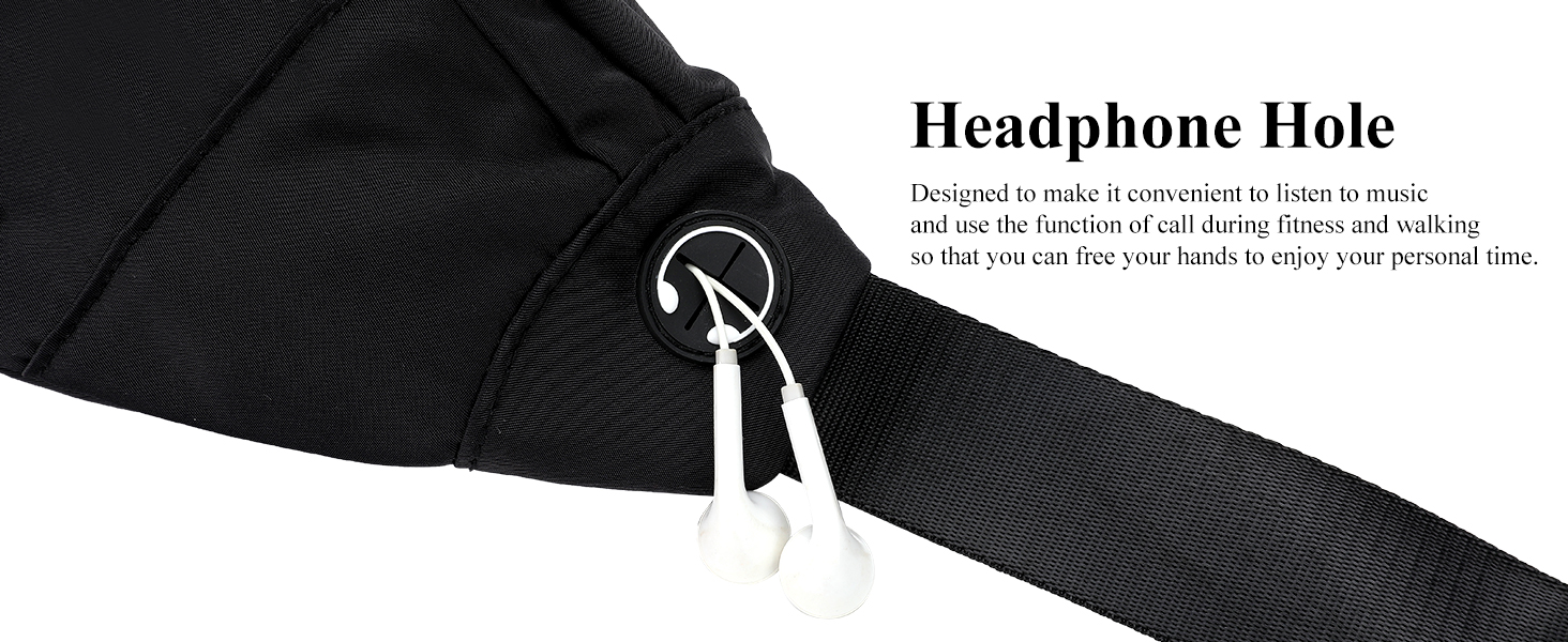 Чоловіча/Жіноча поясна сумка MAXTOP для активного відпочинку, спорт, подорожі (4 відділення, водонепроникна, чорна)