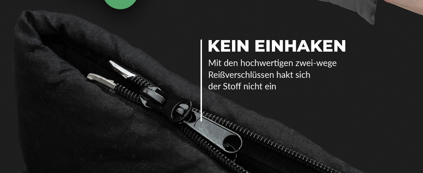 MONTARAY® 100% Cotton Sleeping Bag - Warm Outdoor & Summer Sleeping Bag for 3-4 Seasons - Includes Pillow - Hut Sleeping Bag for Men & Women - Black (75x190cm)
