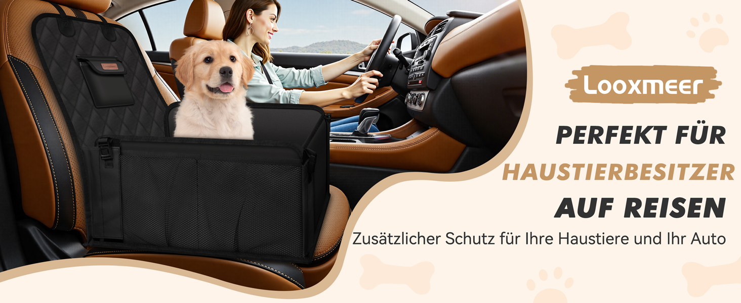 Автокрісло для собак - стабільне, водонепроникне, з підсиленими стінками та ременями безпеки, чорне