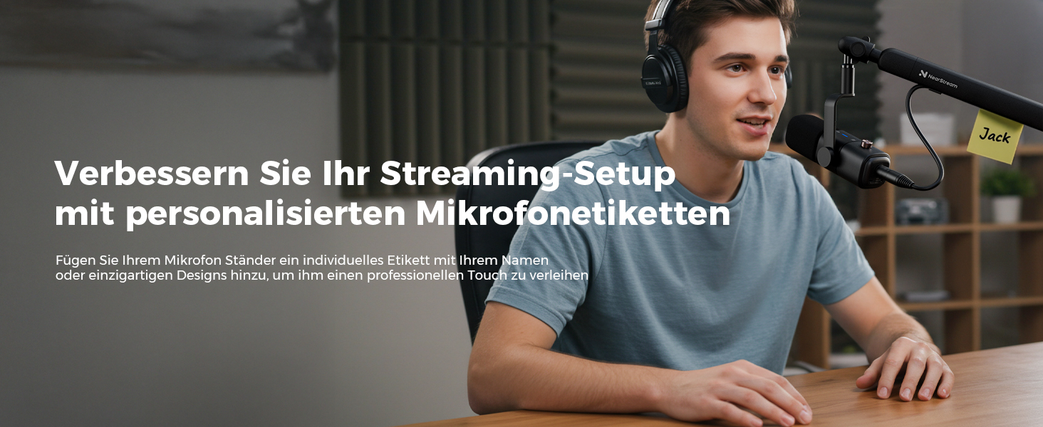 Підставка для мікрофона NearStream ST20 з поворотним кріпленням 360°, регульована висота та адаптер 3/8-5/8 - для подкастів, стрімінгу, геймінгу, офісу