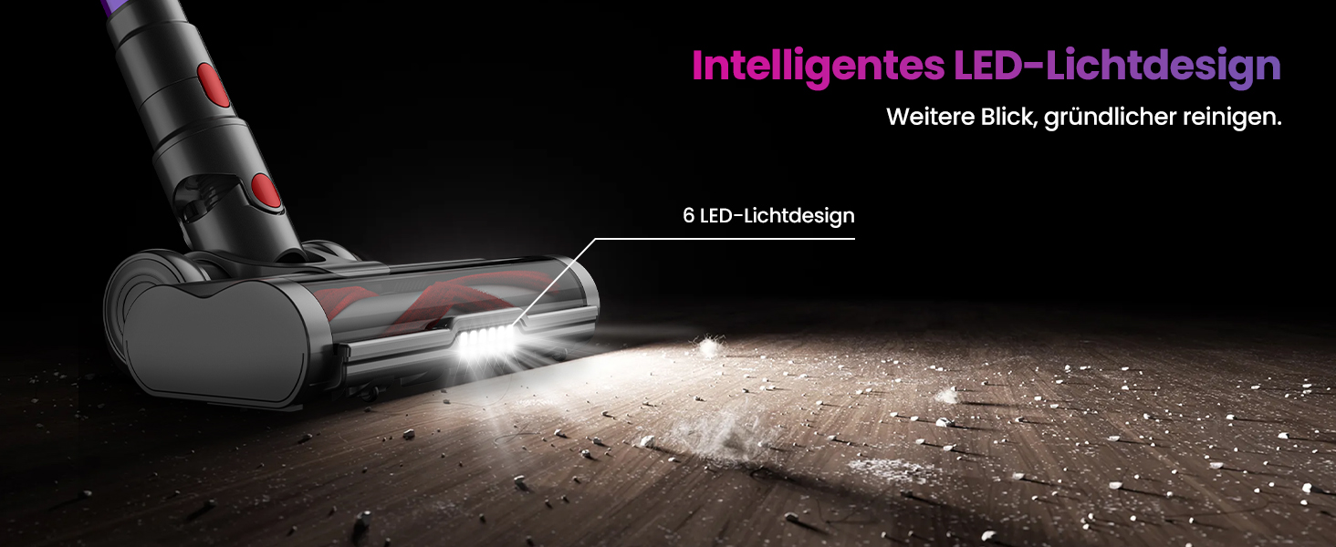 Бездротовий акумуляторний пилосос з 2 акумуляторами, 150 хв роботи, 55000 Па, 600 Вт, об'єм 2.0 л, з дисплеєм, антизаплутана щітка, самостійна парковка, настінна зарядка, 11-шарова фільтрація для шерсті тварин, килимів та твердих поверхонь