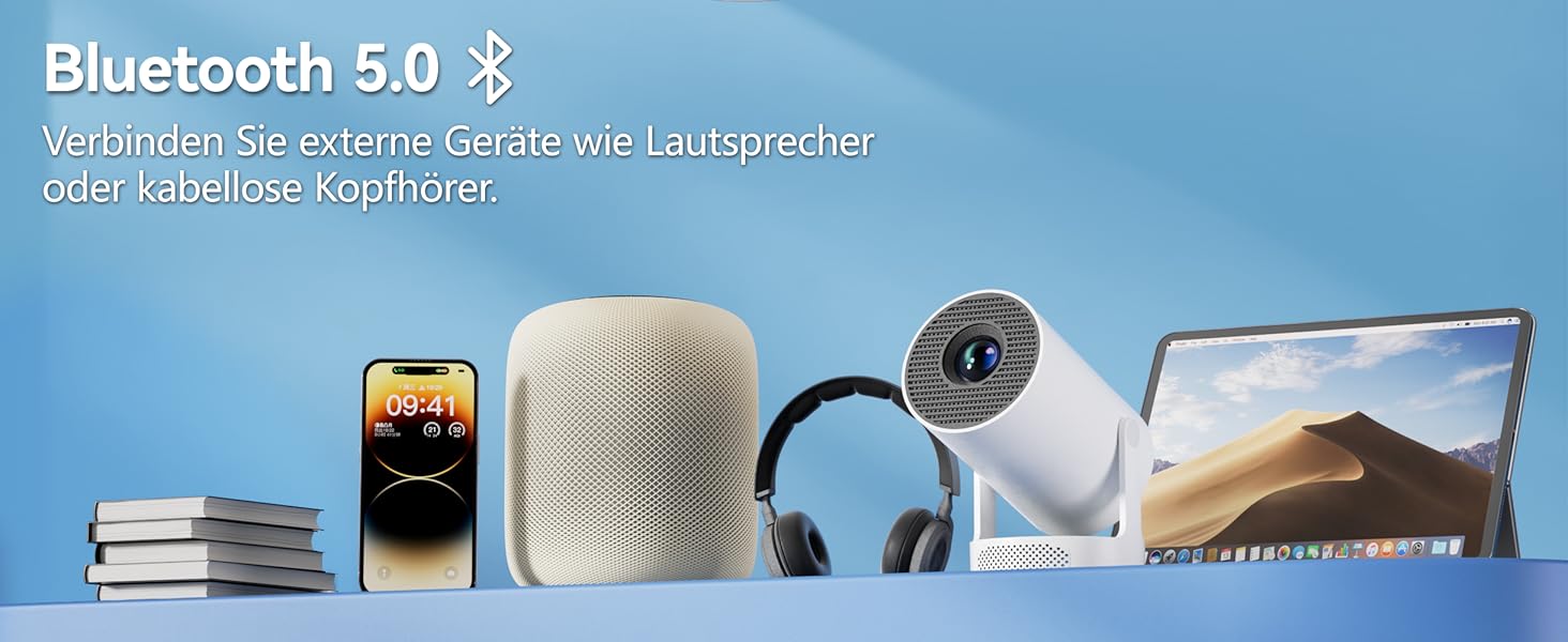 Розумний міні проектор HY300 PRO HIFI: Android 11, FHD 1080p, 4K, 300 ANSI Lumen, WiFi 6, Bluetooth 5.0, для дому та кіно