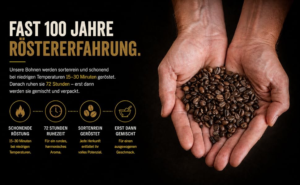 Кава в зернах GUGGENHEIMER COFFEE для автоматичних кавомашин, смак шоколаду та горіхів, Barista-якість, низька кислотність, 2 кг (4 x 500 г)