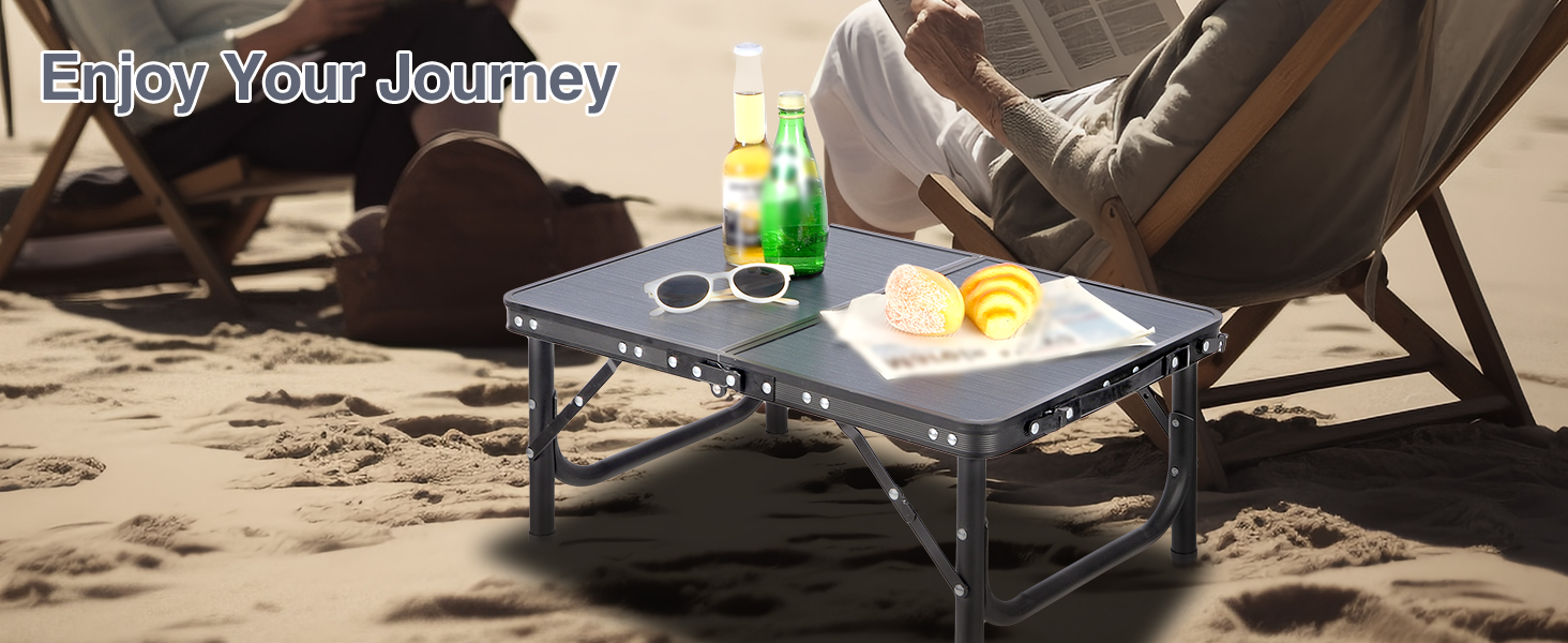 REDCAMP Складаний столик з регулюванням висоти, легкий портативний туристичний столик 60 x 40 см (4 рівня висоти) з сітчастою поверхнею, для дому та вулиці, балкона, ринку, кухні, темно-сірий, 60*40 см (4 рівня)