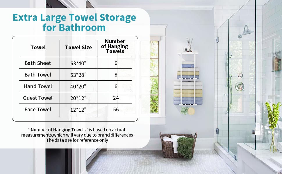 Тримач для рушників без свердління, настінний, з 6 гачками та полицею для ванної кімнати/кухні, матовий, для гостей, білий