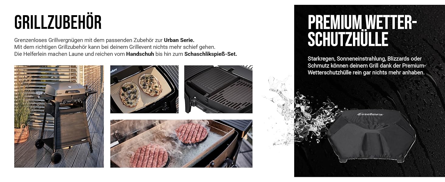 Газовий гриль Enders URBAN PRO, 2 конфорки, компактний