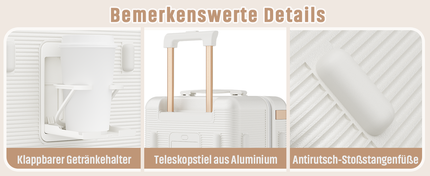 Чемодан Joyway ABS, ручна поклажа, 56 см, білий. З TSA замком, відкидним внутрішнім відділенням та подвійними колесами.