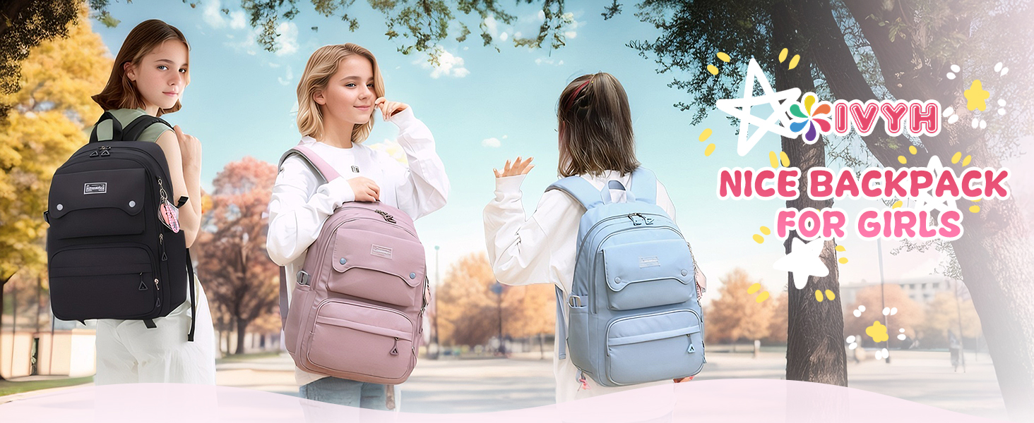 Шкільний рюкзак IvyH для дівчаток та хлопчиків-підлітків. Ергономічний, великий, чорний, для учнів 10-16 років