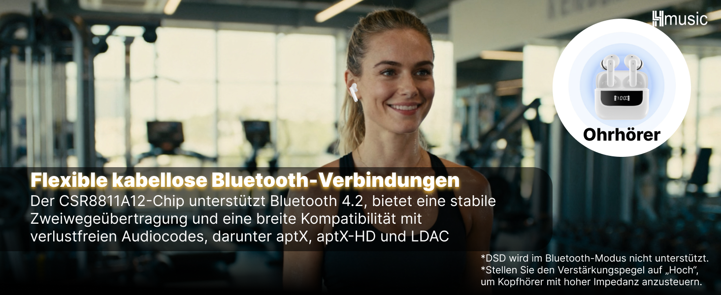 MP3-плеєр Hmusic P68 HiFi з кліпсою, Bluetooth, 16GB + карта пам'яті 128GB, підтримка DSD, Hi-Res аудіо