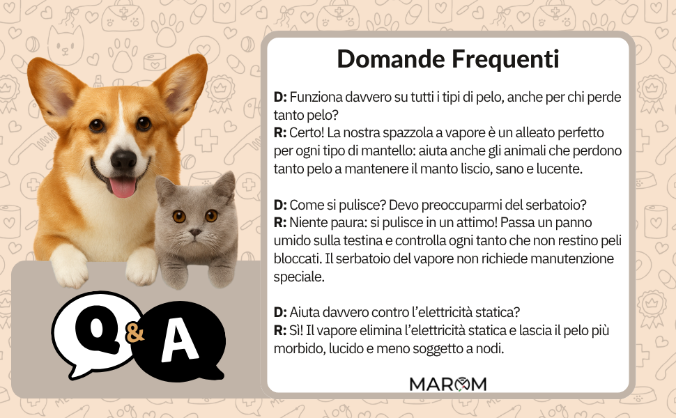 Парова щітка для котів та собак MAROM, самоочисна, для короткої та довгої шерсті, чорна