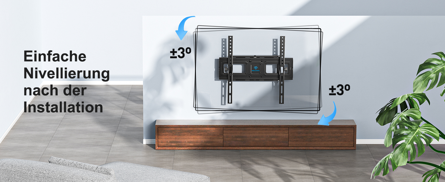PERLESMITH Tilt & Swivel TV Wall Mount for 26-60 inch Flat & Curved TVs/Monitors (up to 40kg, VESA 400x400mm)