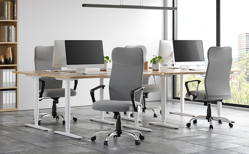 Офісний крісло SONGMICS, ергономічний, регульований, до 20 кг, сірий (2)