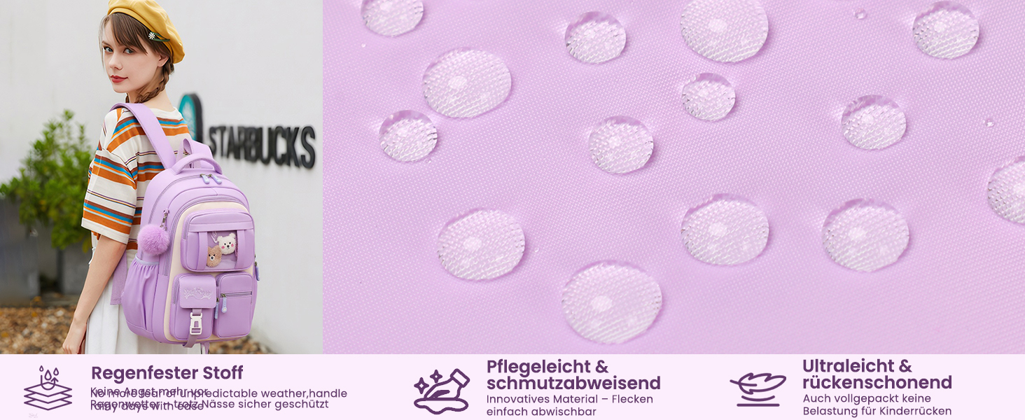 Шкільний рюкзак для дівчаток DivingBirds, 2-7 клас, 22L | Легкий дитячий рюкзак з дихаючою спинкою та м'якими лямками | З нагрудним ременем | Чорний