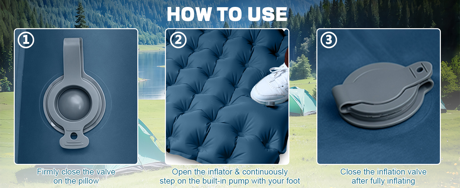 Кемпінговий килимок Flintronic самонадувний з насосом-пресом, 10 см товщини, водонепроникний, з подушкою, для відпочинку на природі, намету, армійного кольору