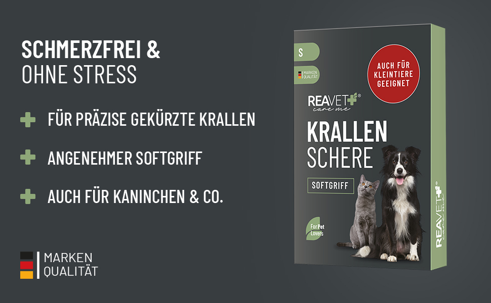 Ножиці ReaVET для обрізання кігтів котів, собак, цуценят та дрібних тварин - ідеальні для щільно прилеглих кігтів. Зручні, легкі та стабільні.
