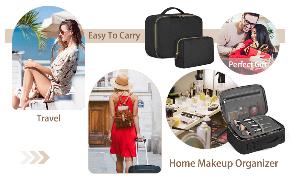Косметичка-органайзер для косметики та аксесуарів IGOLUMON, 2 шт., чорна, для подорожей