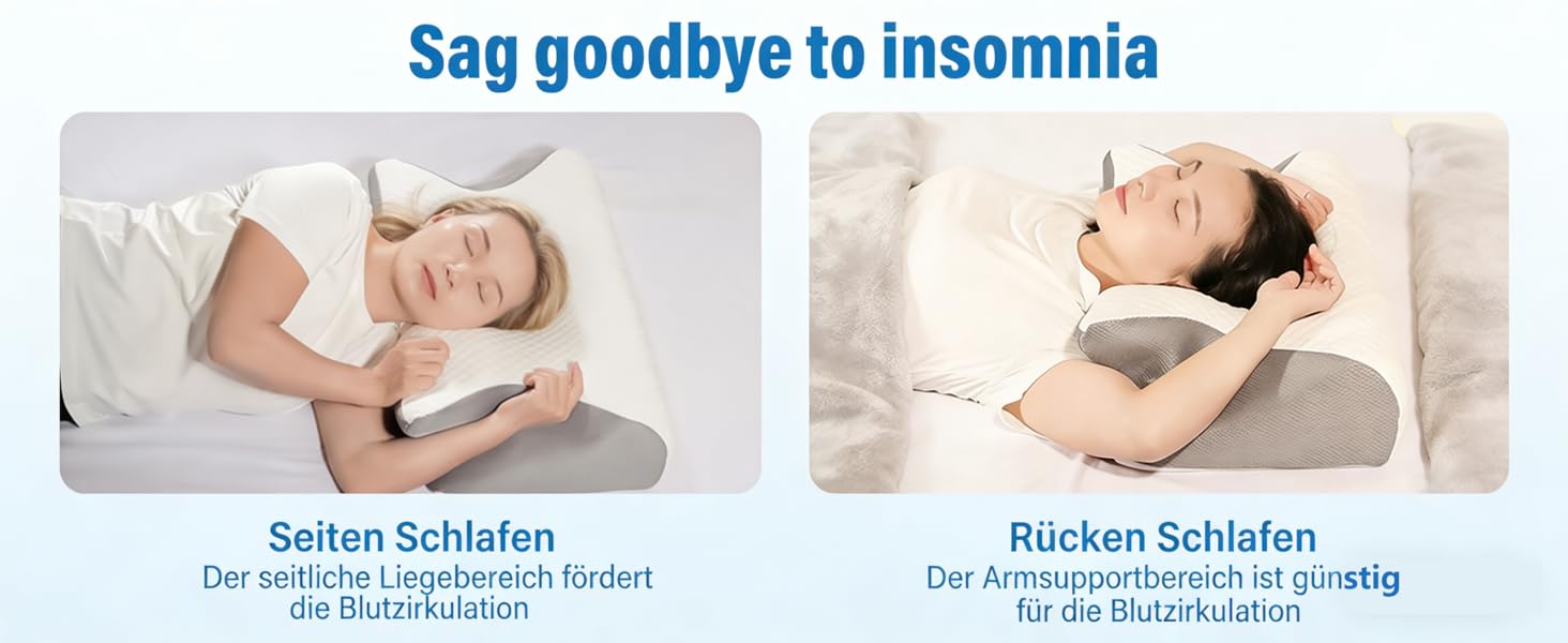 Ортопедична подушка Purova для шиї 2 в 1, з піною Memory Foam, для сну на боці, спині та животі (чорна)