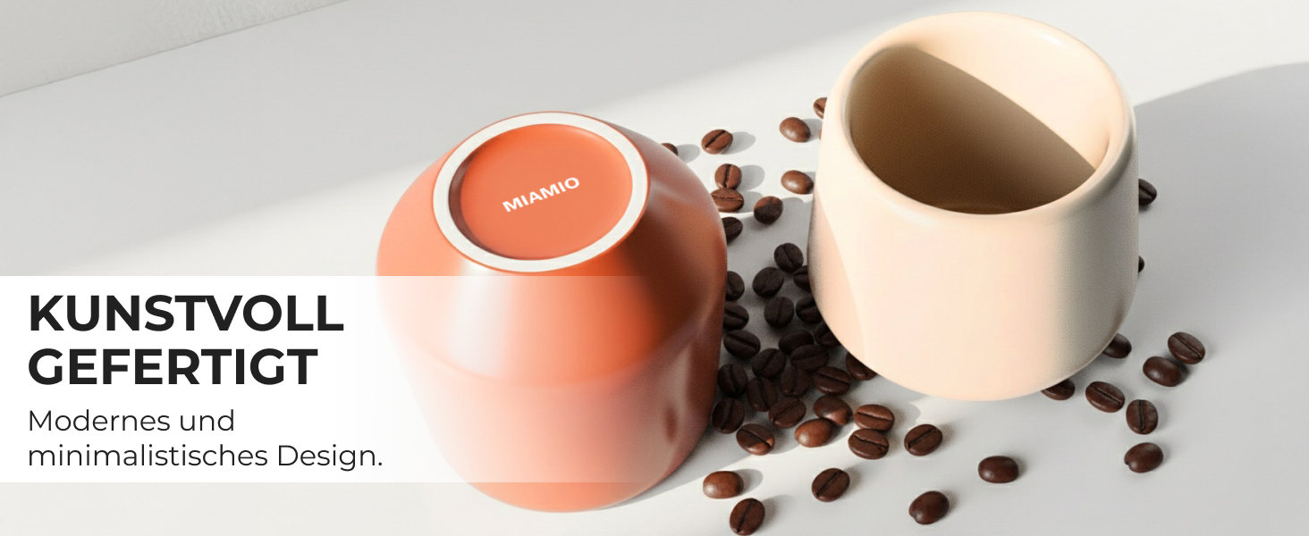 Набір чашок для еспресо Miamio, 4 шт (90 мл), кераміка без ручки, бежевий пастельний колір, Luxe Collection