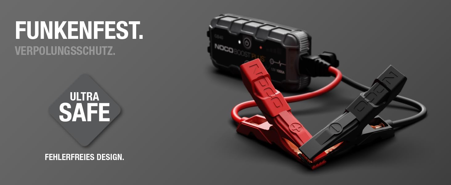 Портативний пусковий пристрій NOCO Boost GB40: Powerbank 1000A для автомобілів (бензин до 6.0L, дизель до 3.0L)