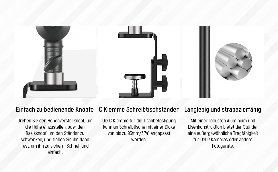 Тримач для камери NEEWER TL283 (ST-DB3560) – штатив для столу, мікрофонний важіль, підставка для DSLR, веб-камери, телефону, Ring Light