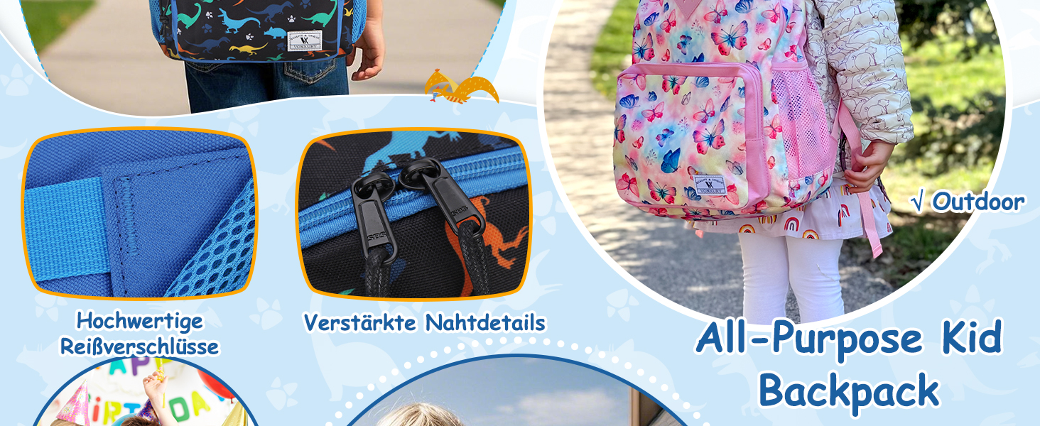Дитячий рюкзак VX VONXURY 12л для хлопчиків та дівчаток 3-8 років. Ортопедичний рюкзак для дошкільного садка та початкової школи, вміщує формат А4 (Єдиноріг)